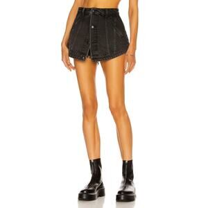 Alexander Wang Cut Away Denim Skort - Xs Grey Aged